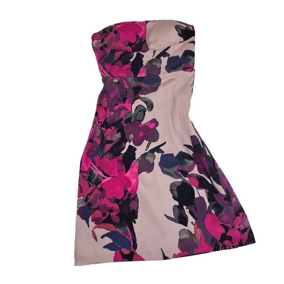 New With Tags Banana Republic Monogram Silk Strapless Dress Size 0 - Picture 1 of 11